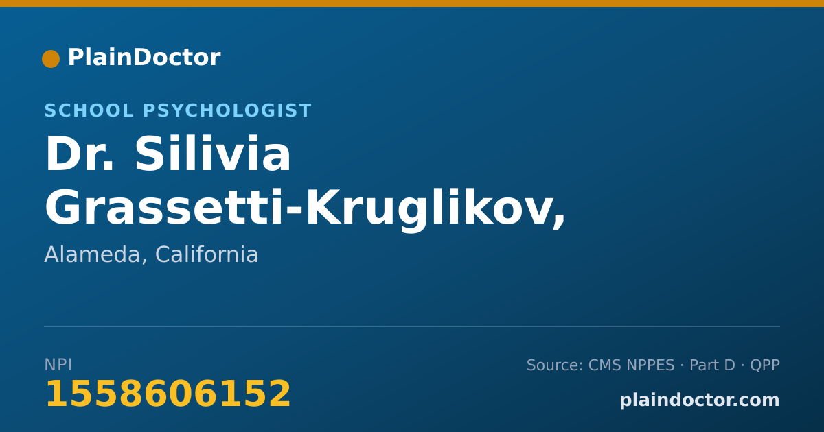 Shareable card for Silivia Grassetti-Kruglikov, ED. S. - School Psychologist, Alameda, CA