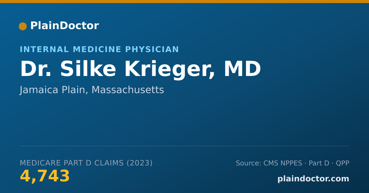 Shareable card for Silke Krieger, MD - Internal Medicine Physician, Jamaica Plain, MA