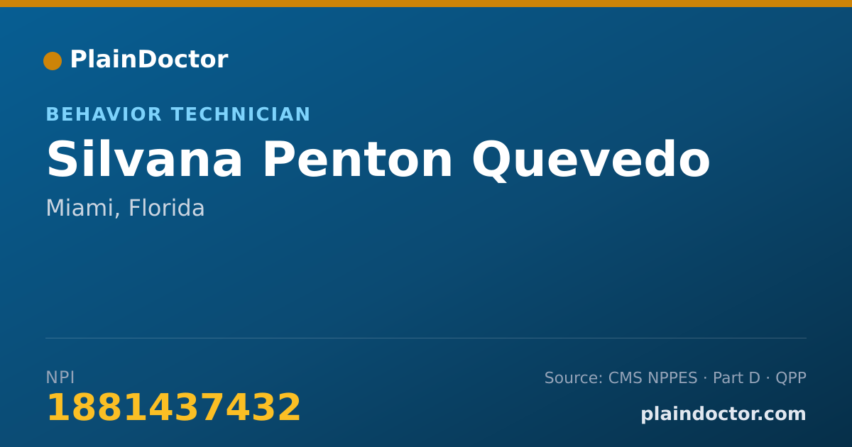 Shareable card for Silvana Penton Quevedo - Behavior Technician, Miami, FL