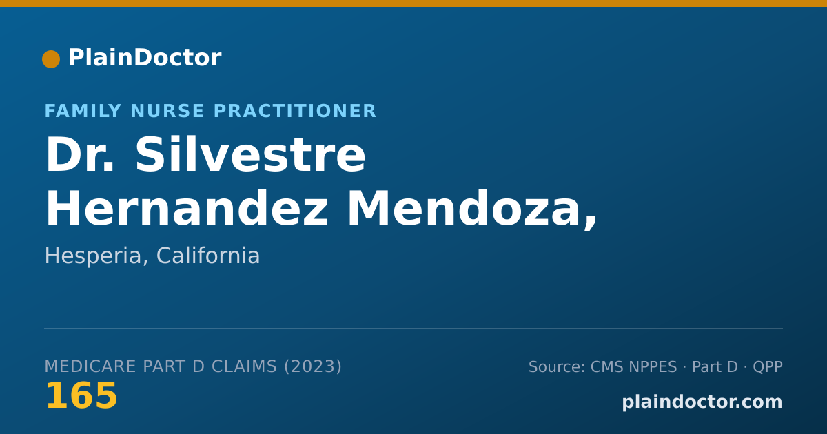 Shareable card for Silvestre Hernandez Mendoza, FNP-BC - Family Nurse Practitioner, Hesperia, CA
