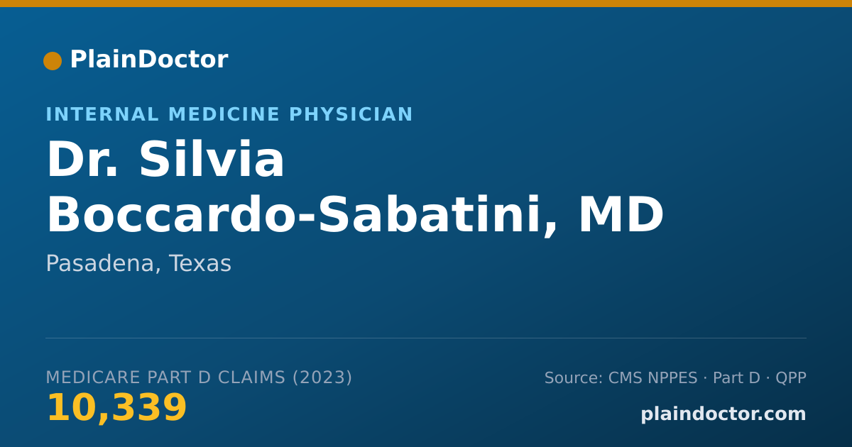 Shareable card for Silvia Boccardo-Sabatini, MD - Internal Medicine Physician, Pasadena, TX