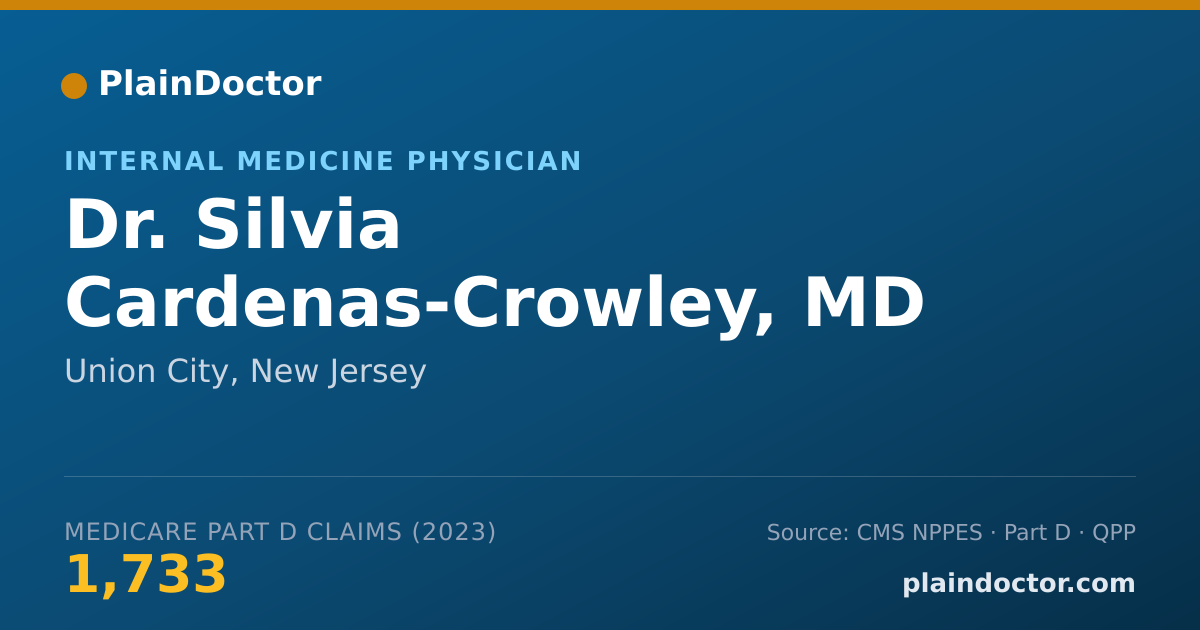 Shareable card for Silvia Cardenas-Crowley, MD - Internal Medicine Physician, Union City, NJ