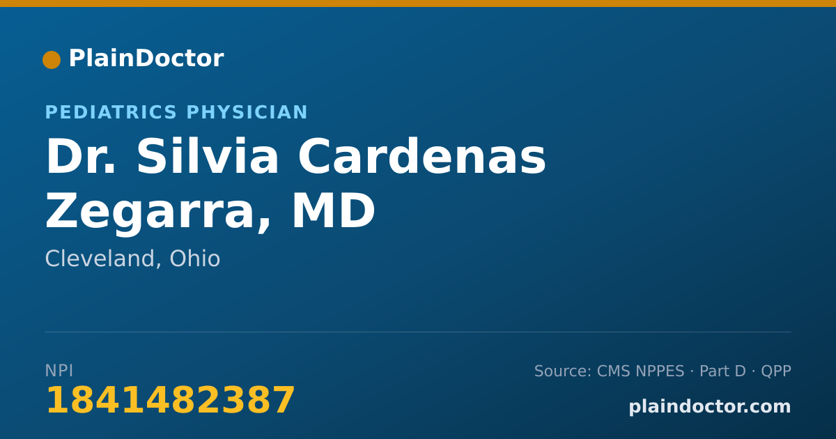 Shareable card for Silvia Cardenas Zegarra, MD - Pediatrics Physician, Cleveland, OH