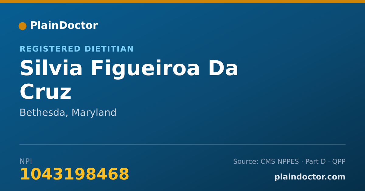 Shareable card for Silvia Figueiroa Da Cruz - Registered Dietitian, Bethesda, MD
