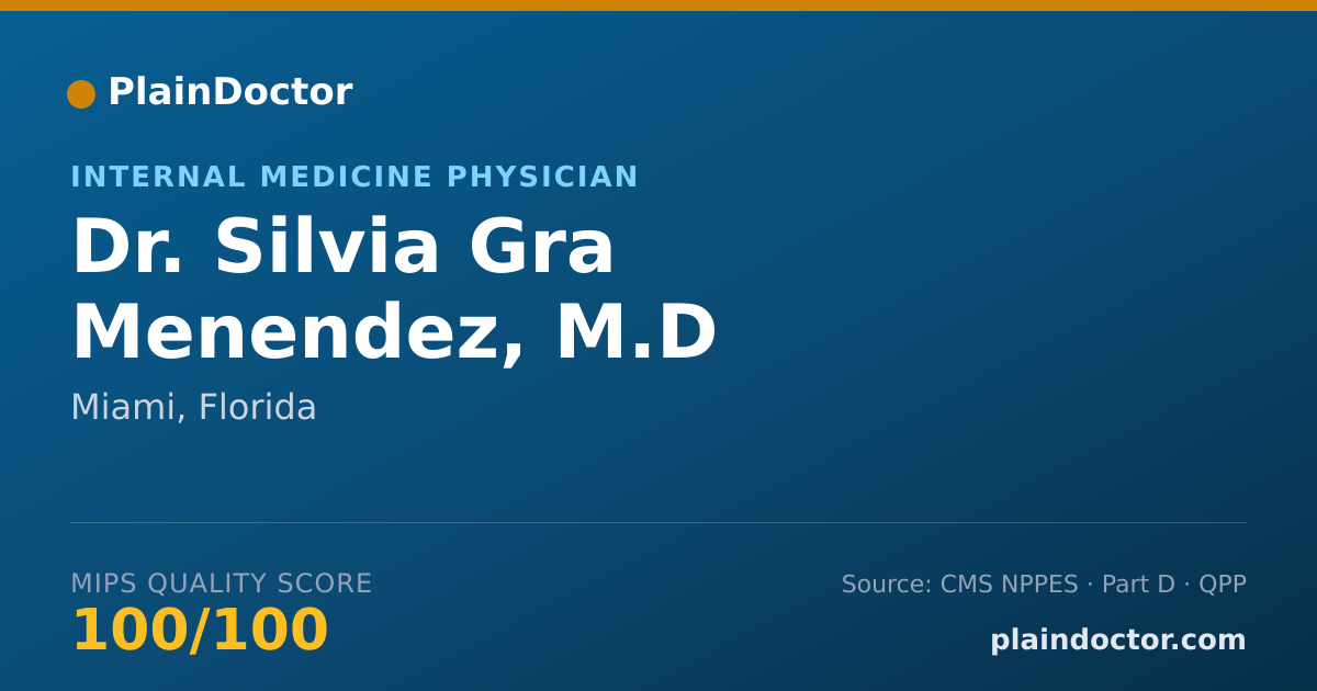 Shareable card for Silvia Gra Menendez, M.D - Internal Medicine Physician, Miami, FL