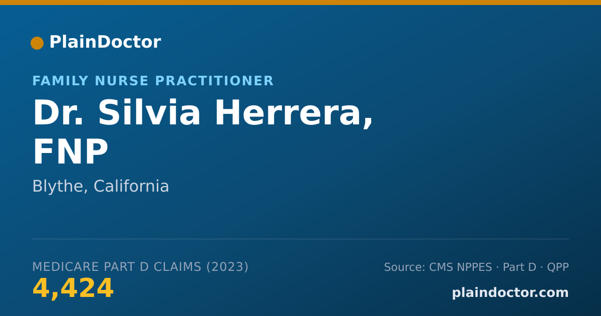 Shareable card for Silvia Herrera, FNP - Family Nurse Practitioner, Blythe, CA