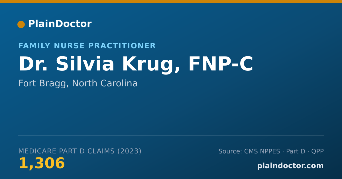 Shareable card for Silvia Krug, FNP-C - Family Nurse Practitioner, Fort Bragg, NC