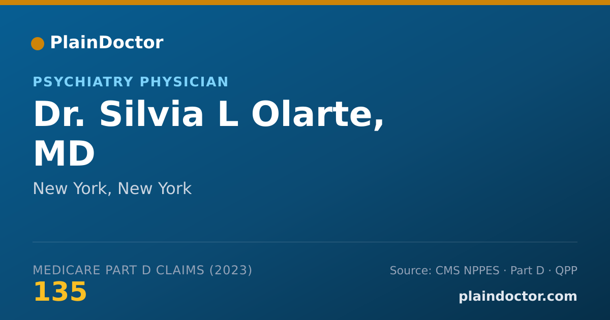 Shareable card for Silvia L Olarte, MD - Psychiatry Physician, New York, NY