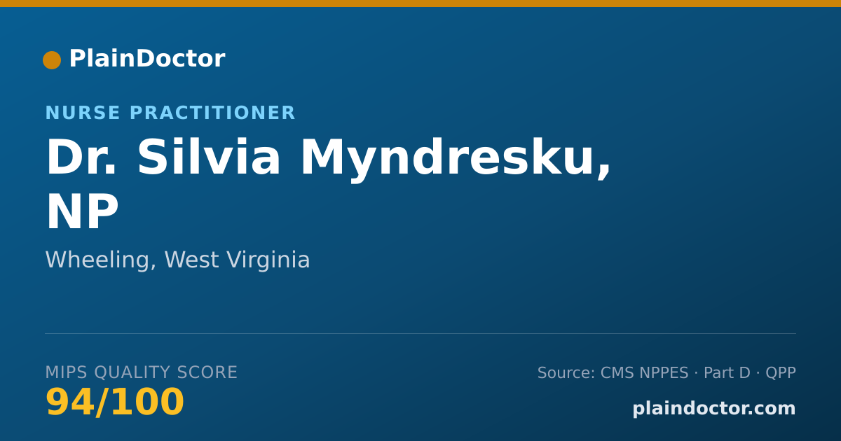 Shareable card for Silvia Myndresku, NP - Nurse Practitioner, Wheeling, WV