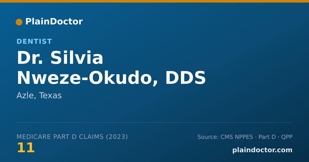 Shareable card for Silvia Nweze-Okudo, DDS - Dentist, Azle, TX