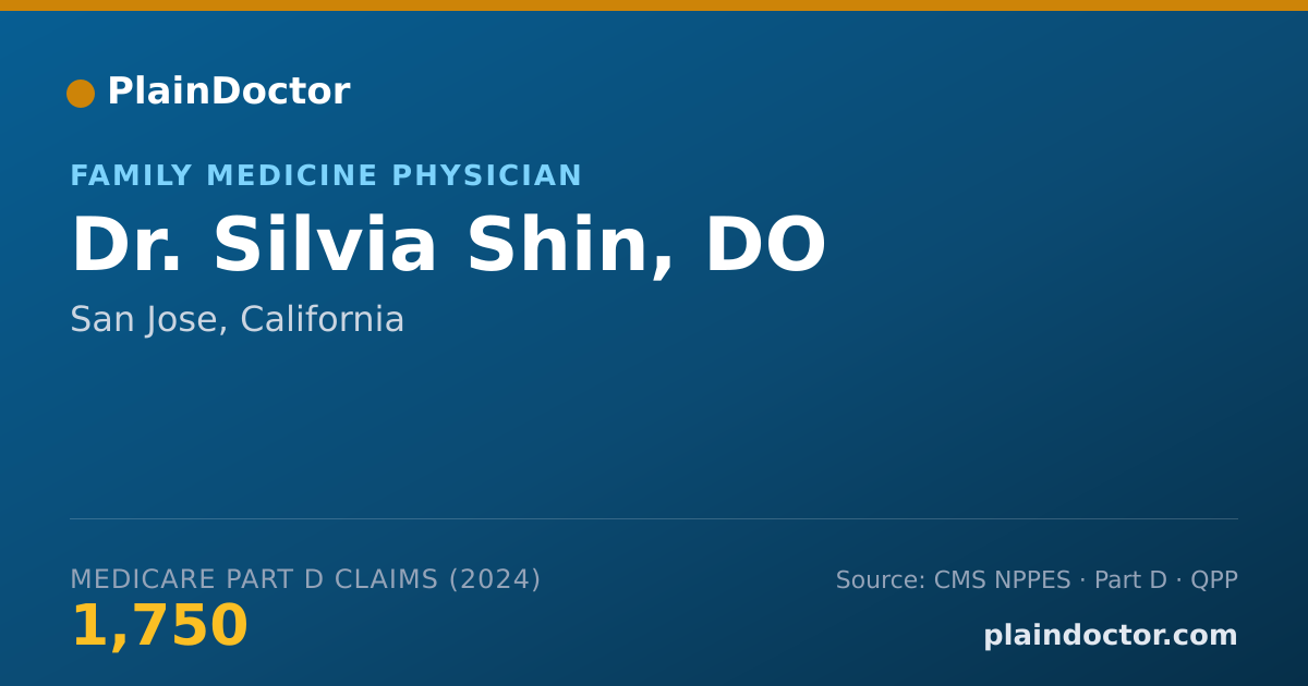Shareable card for Silvia Shin, DO - Family Medicine Physician, San Jose, CA
