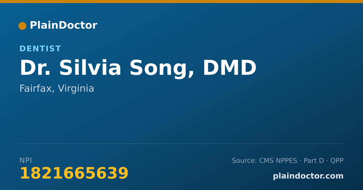 Shareable card for Silvia Song, DMD - Dentist, Fairfax, VA