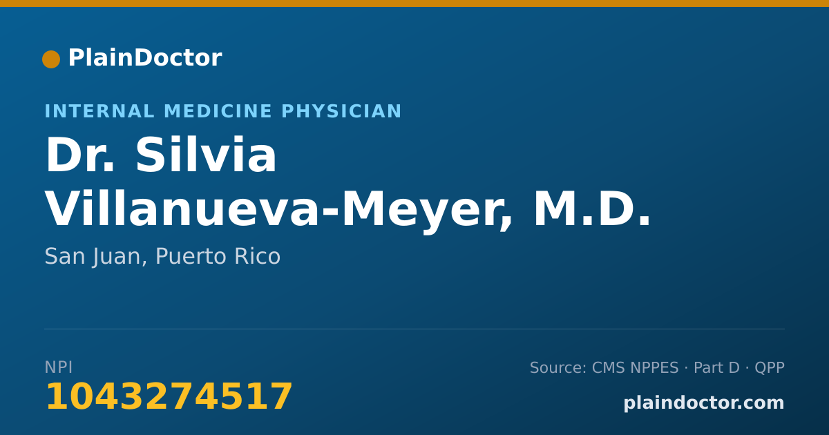 Shareable card for Silvia Villanueva-Meyer, M.D. - Internal Medicine Physician, San Juan, PR