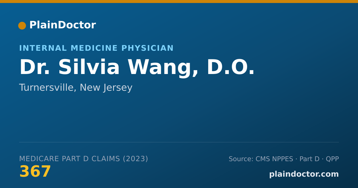 Shareable card for Silvia Wang, D.O. - Internal Medicine Physician, Turnersville, NJ