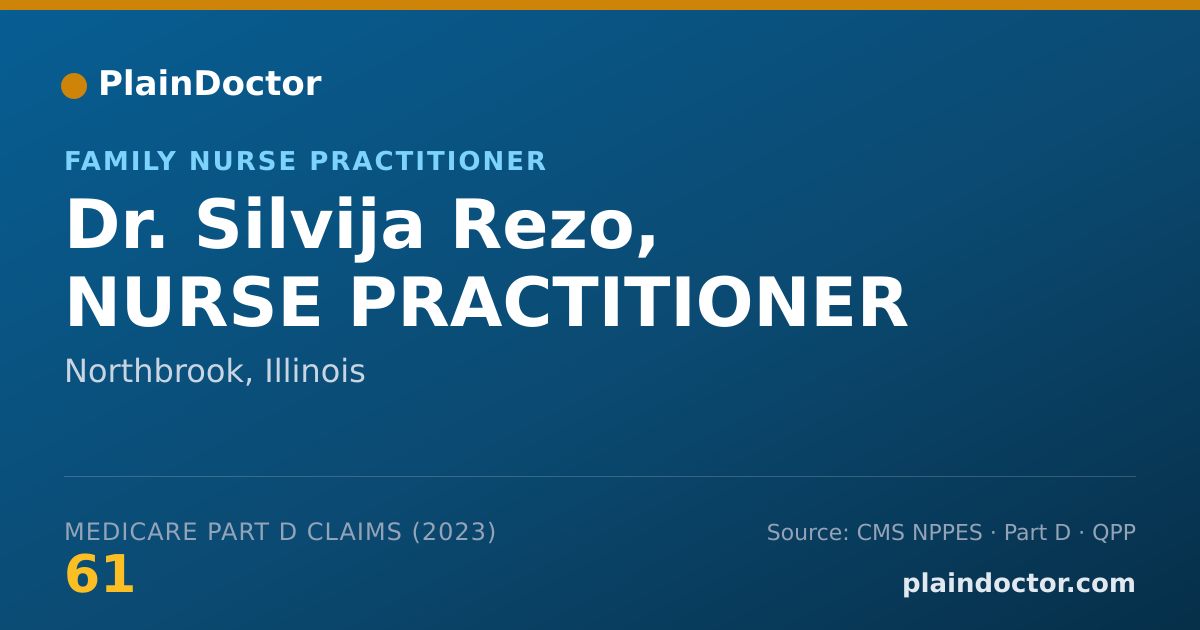 Shareable card for Silvija Rezo, NURSE PRACTITIONER - Family Nurse Practitioner, Northbrook, IL
