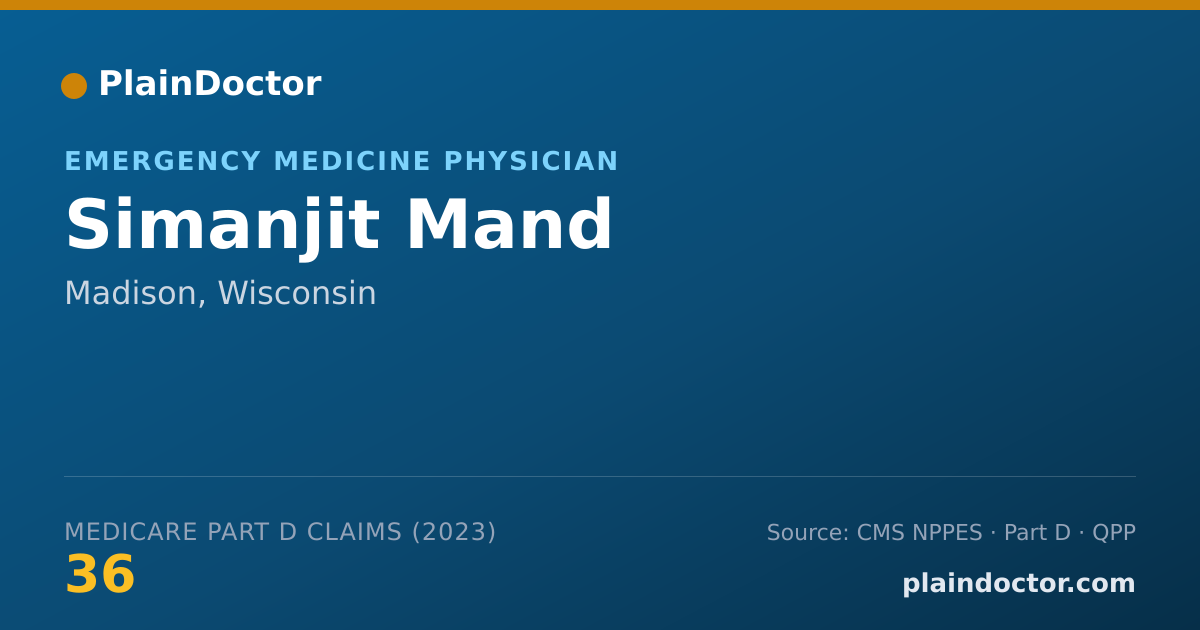 Shareable card for Simanjit Mand - Emergency Medicine Physician, Madison, WI