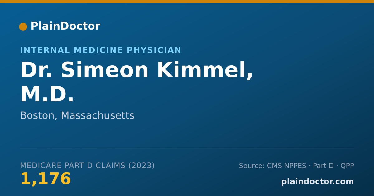 Shareable card for Simeon Kimmel, M.D. - Internal Medicine Physician, Boston, MA