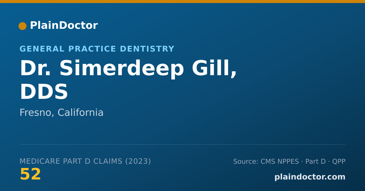 Shareable card for Simerdeep Gill, DDS - General Practice Dentistry, Fresno, CA