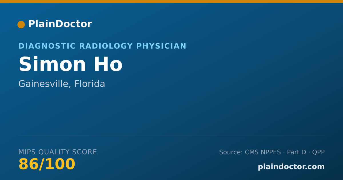 Shareable card for Simon Ho - Diagnostic Radiology Physician, Gainesville, FL