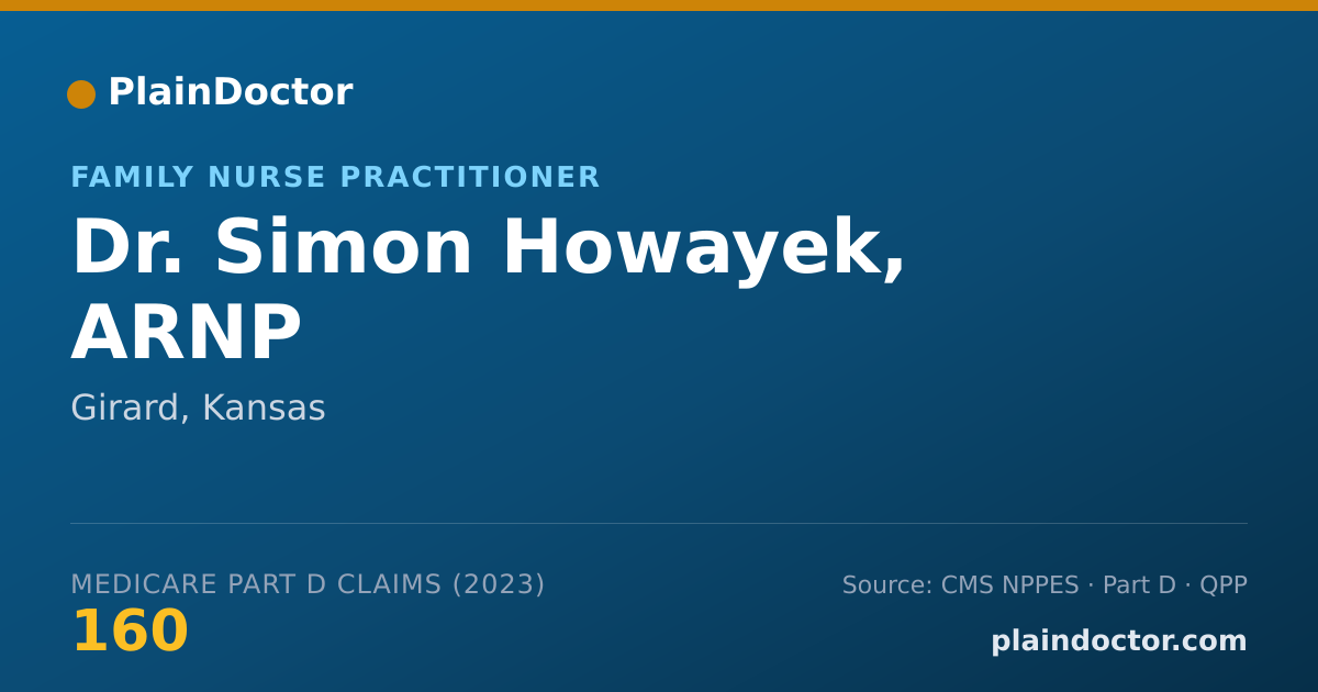Shareable card for Simon Howayek, ARNP - Family Nurse Practitioner, Girard, KS