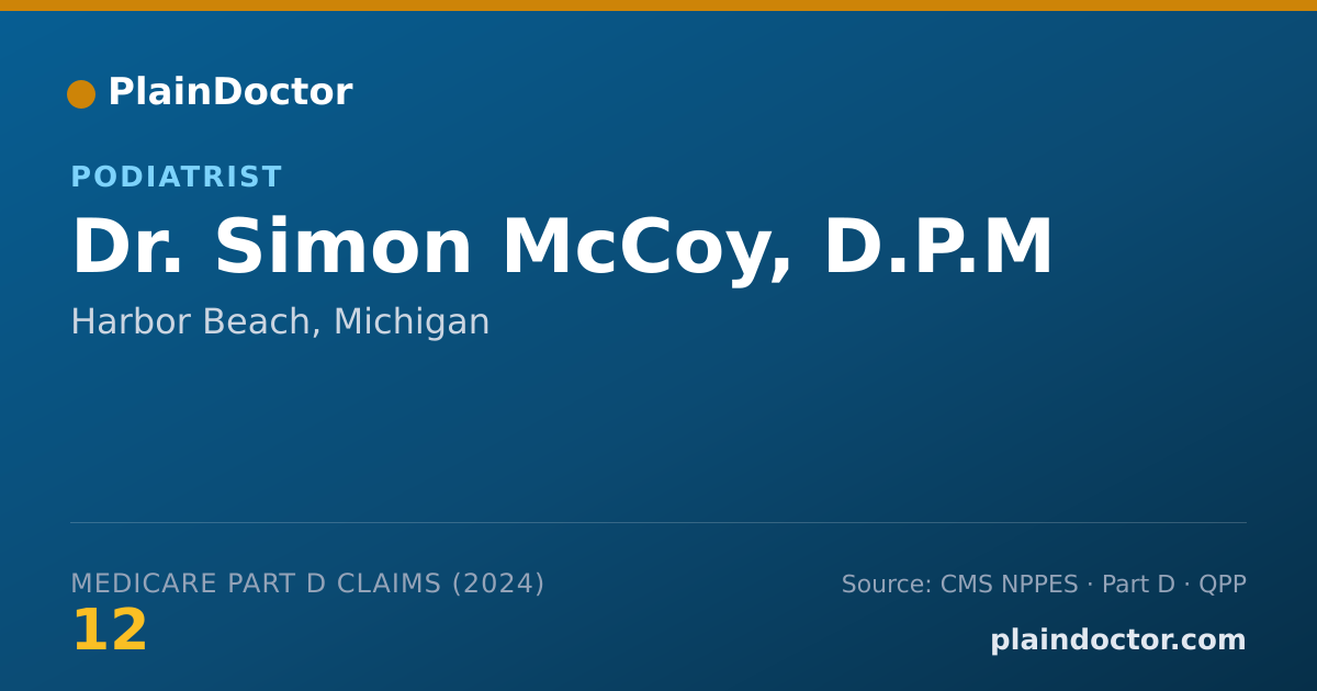 Shareable card for Simon McCoy, D.P.M - Foot & Ankle Surgery Podiatrist, Harbor Beach, MI