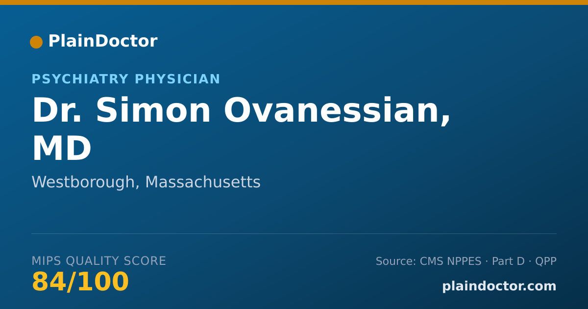 Shareable card for Simon Ovanessian, MD - Psychiatry Physician, Westborough, MA