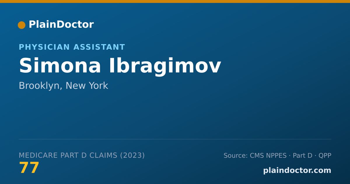 Shareable card for Simona Ibragimov - Physician Assistant, Brooklyn, NY