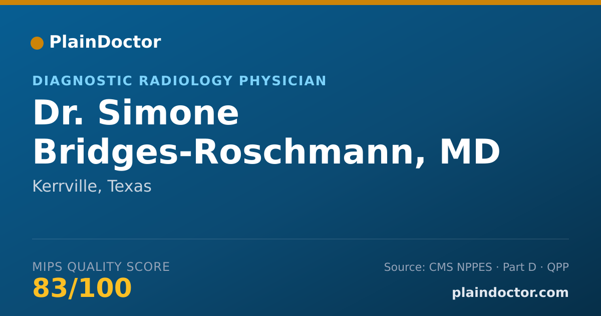 Shareable card for Simone Bridges-Roschmann, MD - Diagnostic Radiology Physician, Kerrville, TX