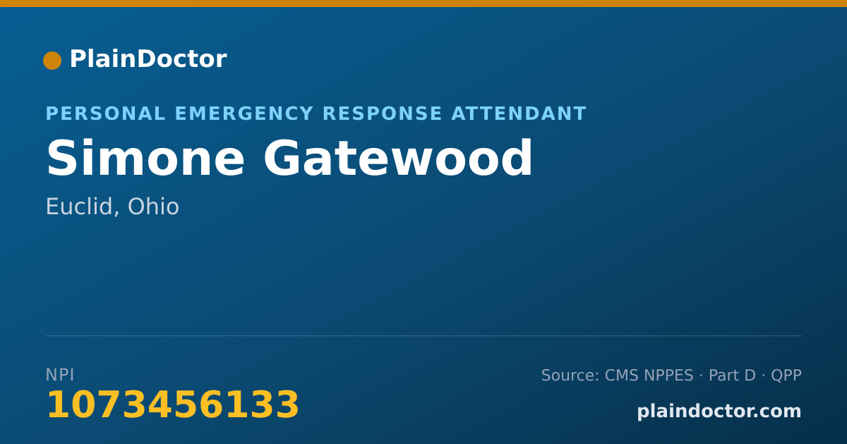 Shareable card for Simone Gatewood - Personal Emergency Response Attendant, Euclid, OH