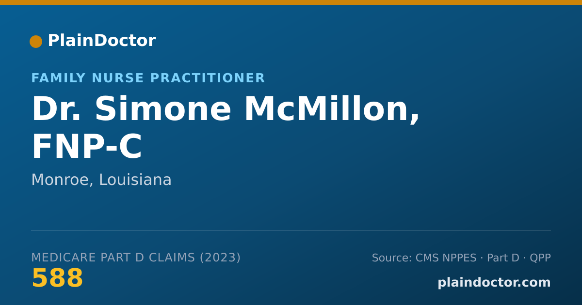 Shareable card for Simone McMillon, FNP-C - Family Nurse Practitioner, Monroe, LA
