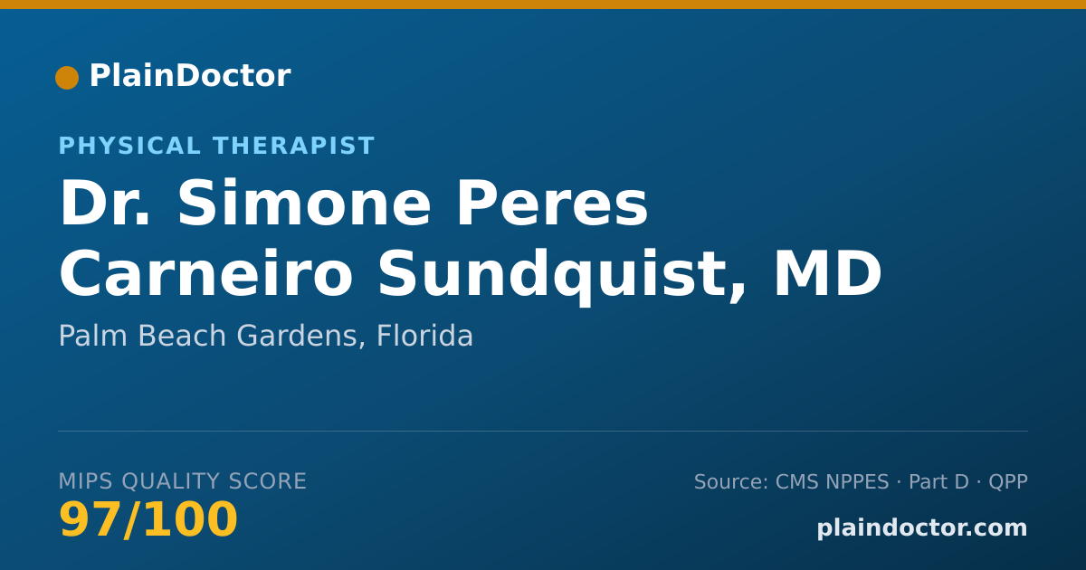 Shareable card for Simone Peres Carneiro Sundquist, MD - Physical Therapist, Palm Beach Gardens, FL