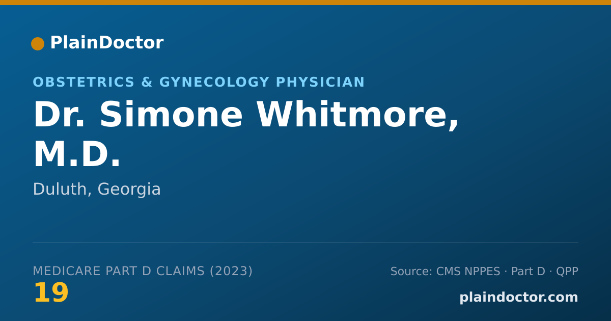 Shareable card for Simone Whitmore, M.D. - Obstetrics & Gynecology Physician, Duluth, GA