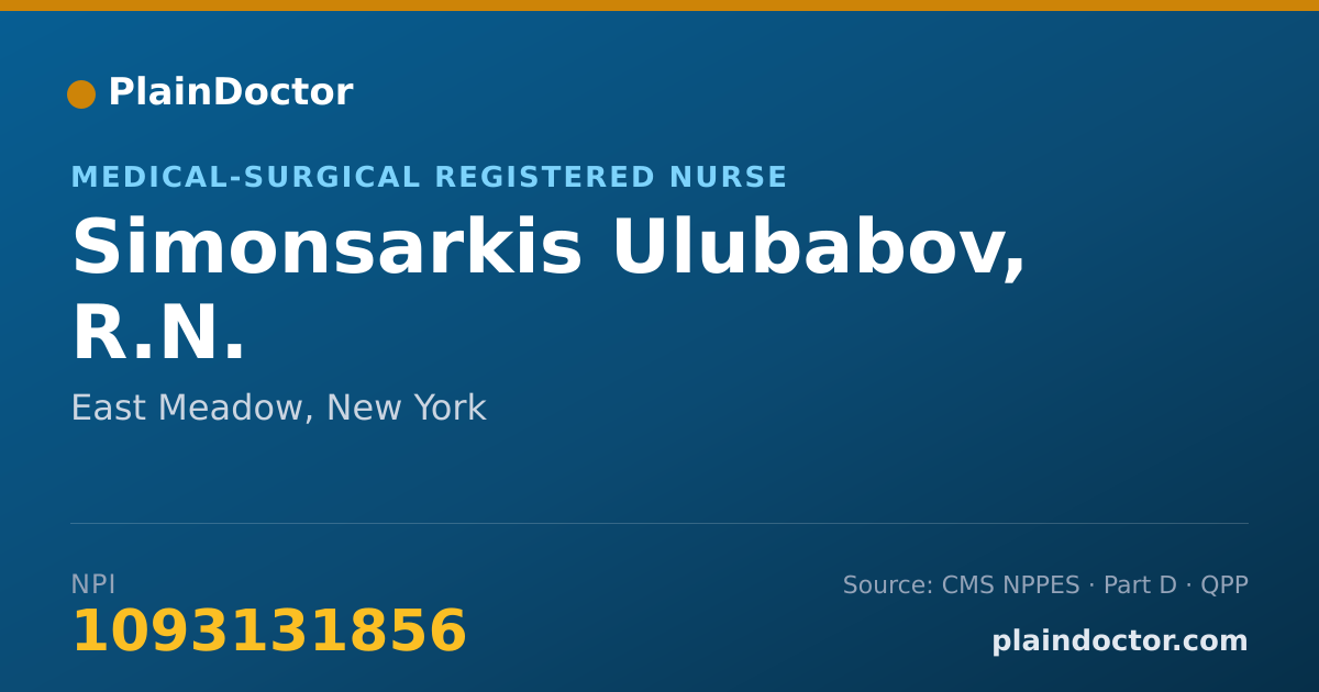 Shareable card for Simonsarkis Ulubabov, R.N. - Medical-Surgical Registered Nurse, East Meadow, NY