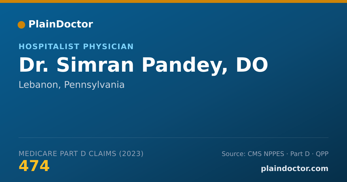 Shareable card for Simran Pandey, DO - Hospitalist Physician, Lebanon, PA