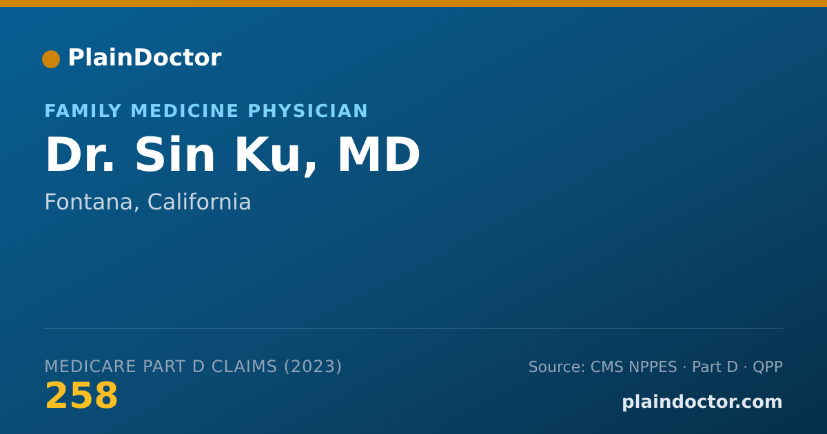 Shareable card for Sin Ku, MD - Family Medicine Physician, Fontana, CA