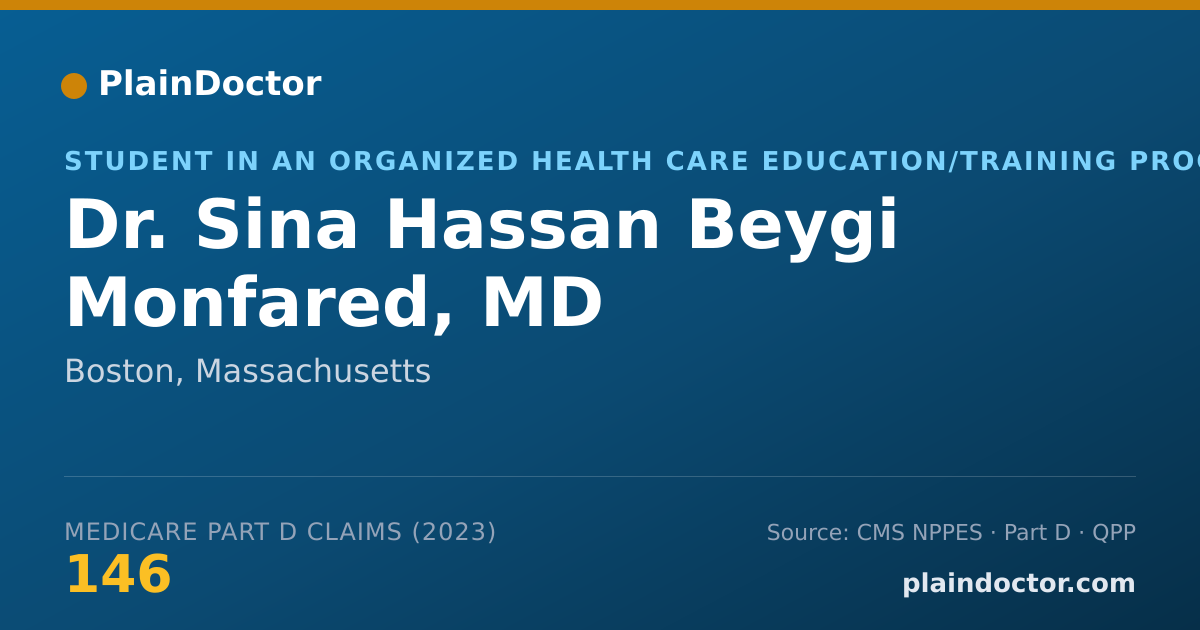 Shareable card for Sina Hassan Beygi Monfared, MD - Student in an Organized Health Care Education/Training Program, Boston, MA