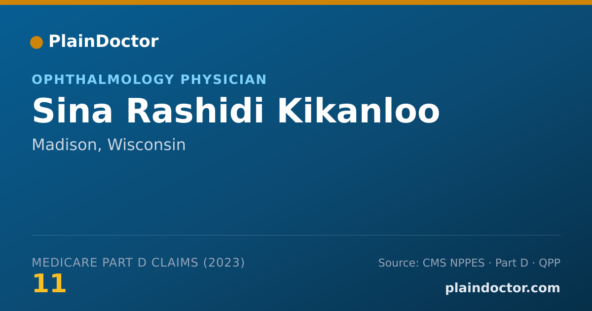 Shareable card for Sina Rashidi Kikanloo - Ophthalmology Physician, Madison, WI