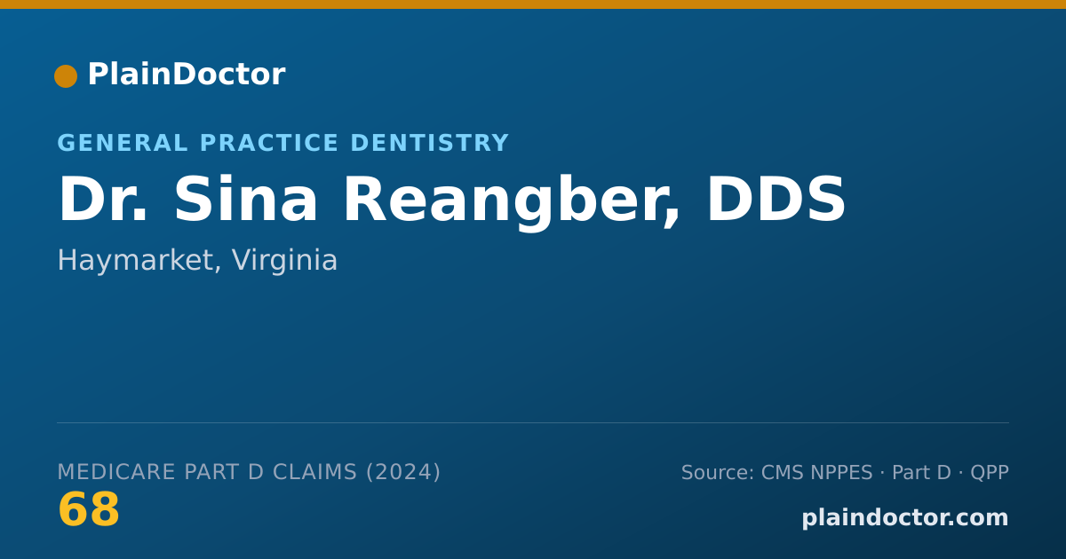 Shareable card for Sina Reangber, DDS - General Practice Dentistry, Haymarket, VA