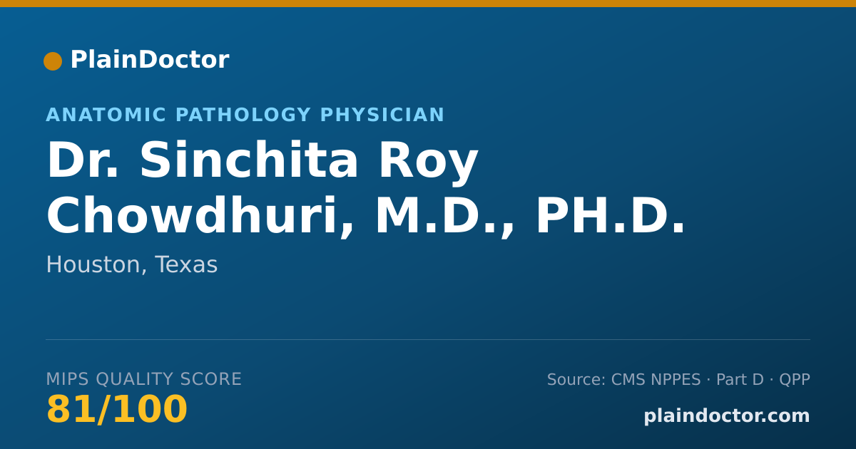 Shareable card for Sinchita Roy Chowdhuri, M.D., PH.D. - Anatomic Pathology Physician, Houston, TX