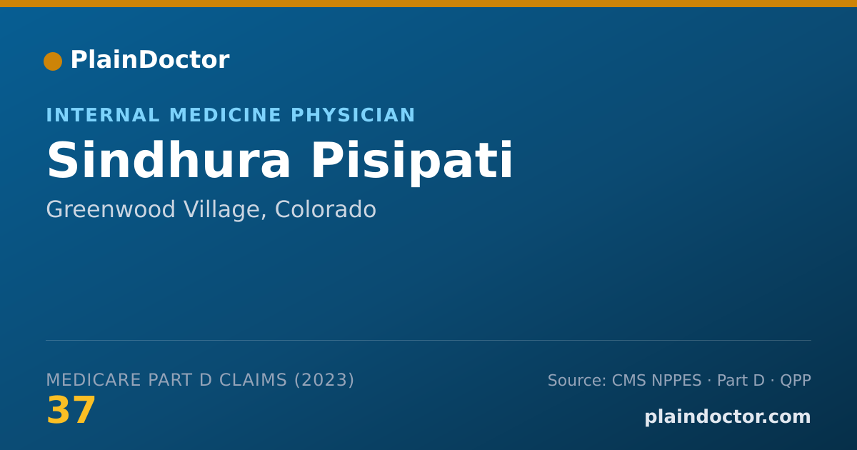 Shareable card for Sindhura Pisipati - Internal Medicine Physician, Greenwood Village, CO