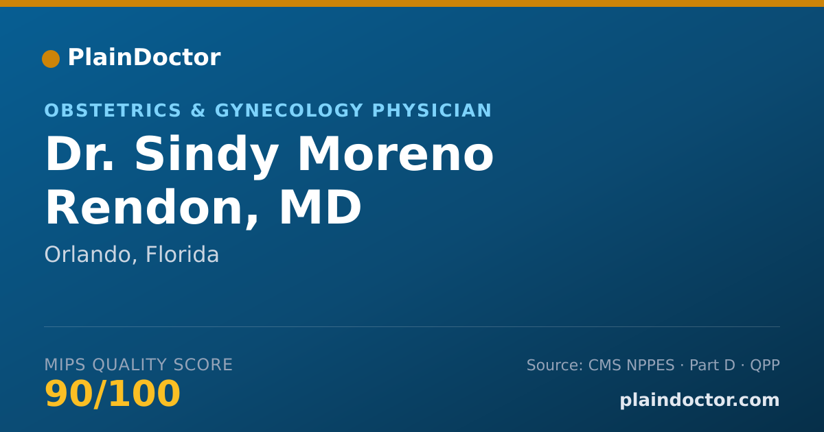 Shareable card for Sindy Moreno Rendon, MD - Obstetrics & Gynecology Physician, Orlando, FL