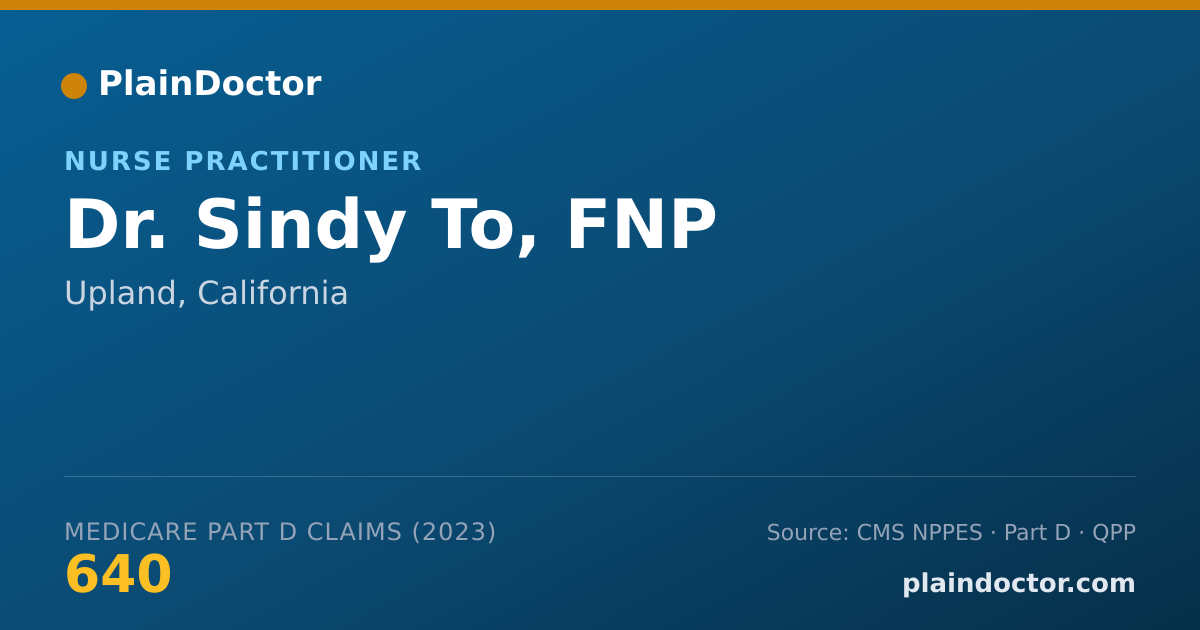 Shareable card for Sindy To, FNP - Nurse Practitioner, Upland, CA