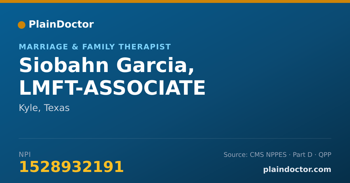Shareable card for Siobahn Garcia, LMFT-ASSOCIATE - Marriage & Family Therapist, Kyle, TX