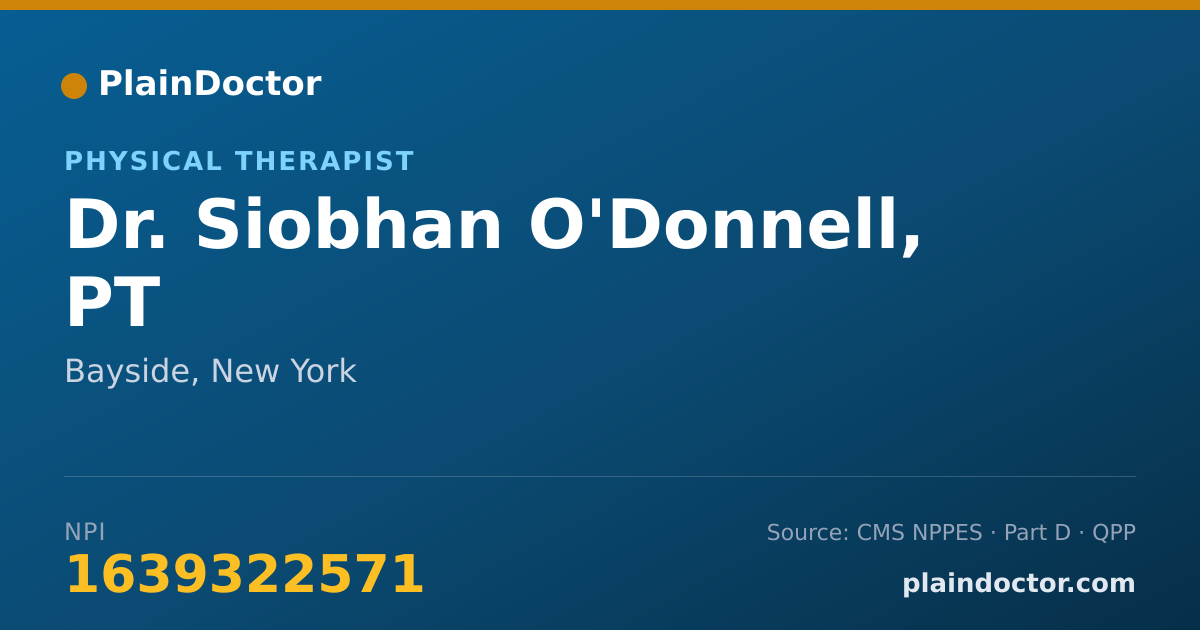 Shareable card for Siobhan O'Donnell, PT - Physical Therapist, Bayside, NY