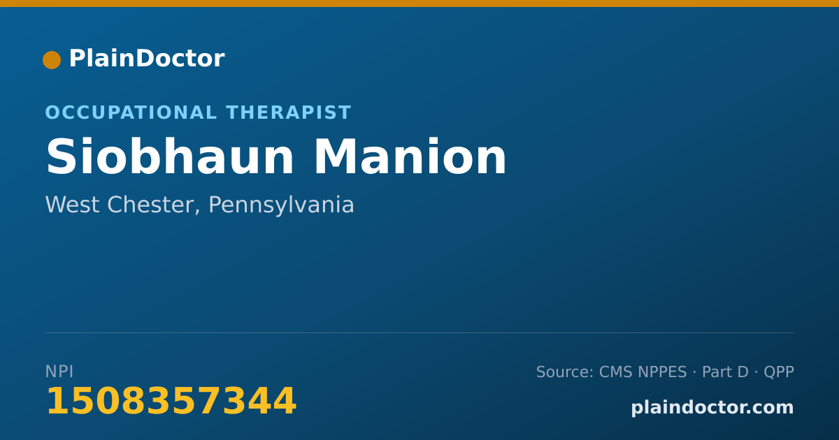 Shareable card for Siobhaun Manion - Occupational Therapist, West Chester, PA