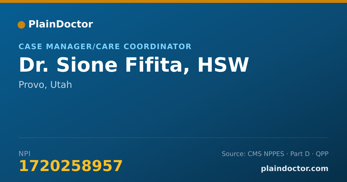 Shareable card for Sione Fifita, HSW - Case Manager/Care Coordinator, Provo, UT