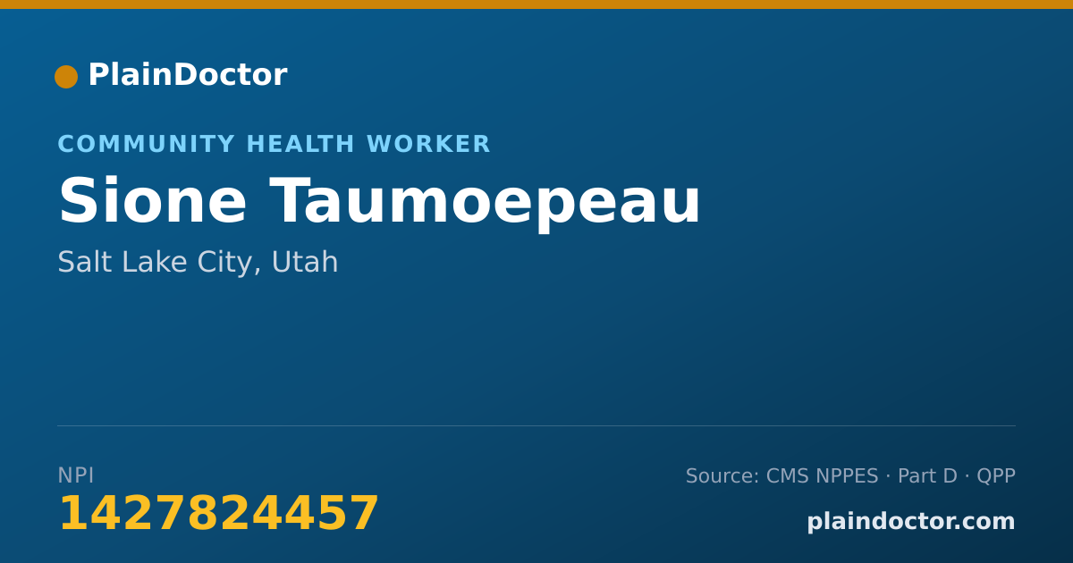 Shareable card for Sione Taumoepeau - Community Health Worker, Salt Lake City, UT