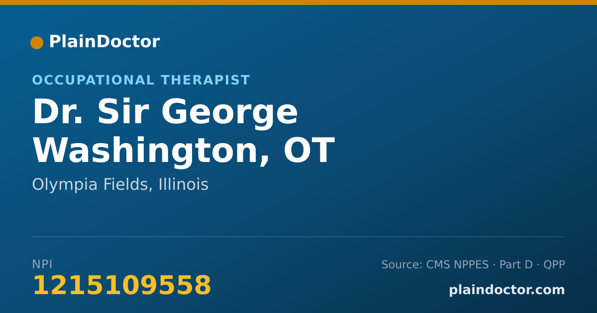 Shareable card for Sir George Washington, OT - Occupational Therapist, Olympia Fields, IL