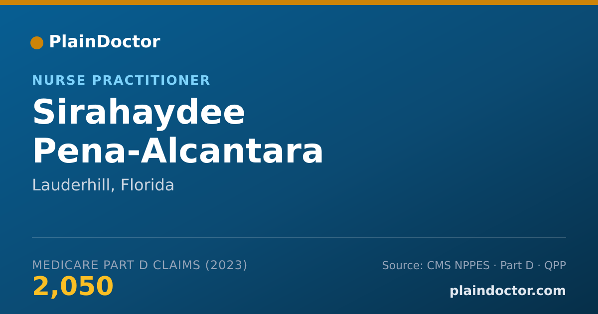 Shareable card for Sirahaydee Pena-Alcantara - Nurse Practitioner, Lauderhill, FL