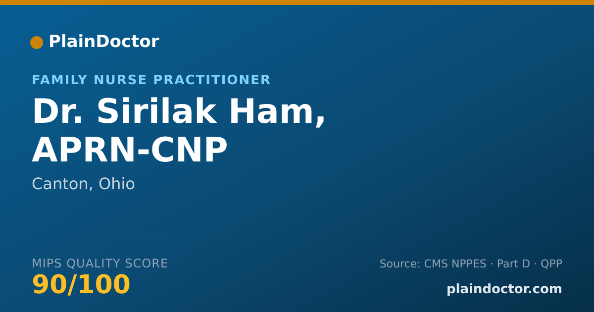 Shareable card for Sirilak Ham, APRN-CNP - Family Nurse Practitioner, Canton, OH